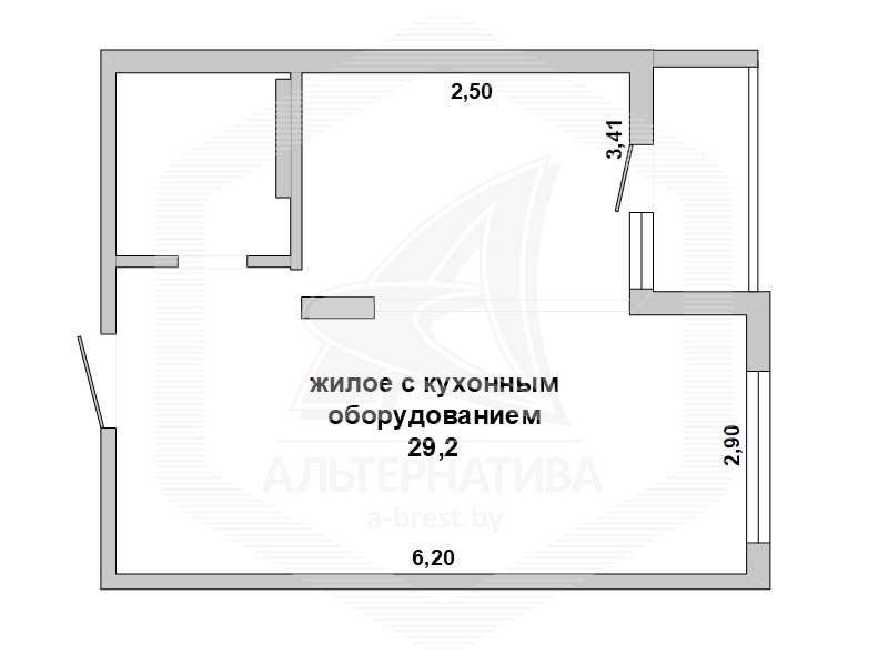  33.1кв.м., комнат 1, г. Брест (КОВАЛЕВО)