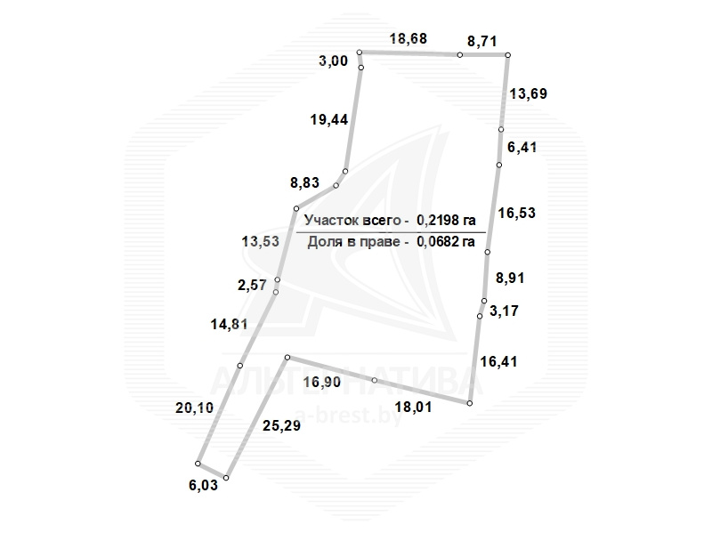  44.7кв.м. (участок 6.82 сот.), Брестский р-н