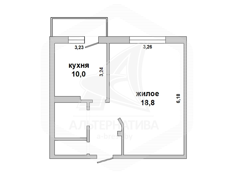  38.7кв.м., комнат 1, г. Брест (ВУЛЬКА)