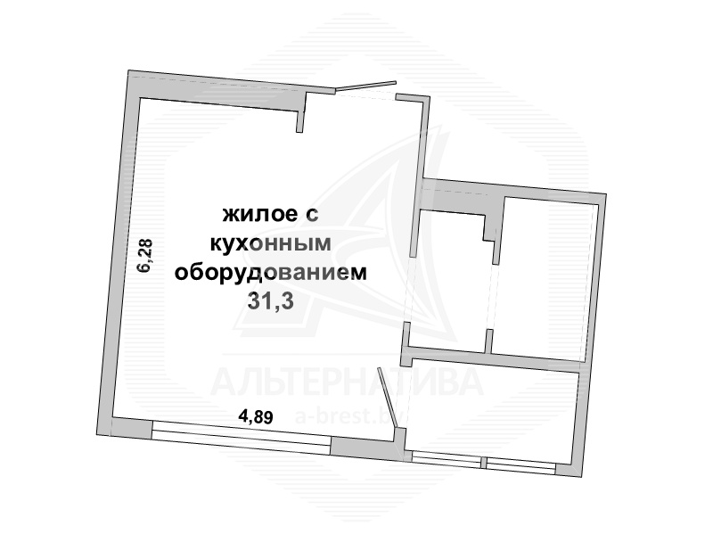  40кв.м., комнат 1, г. Брест (КИЕВКА)