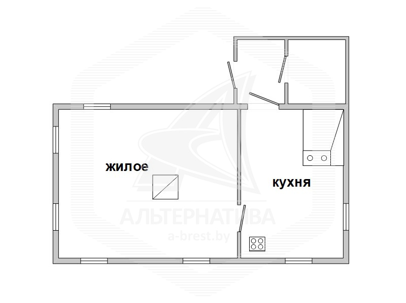  43.4кв.м. (участок 25 сот.), Кобринский р-н