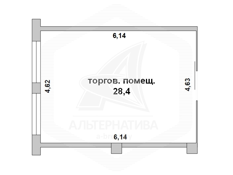  28.4м.кв. Центральная