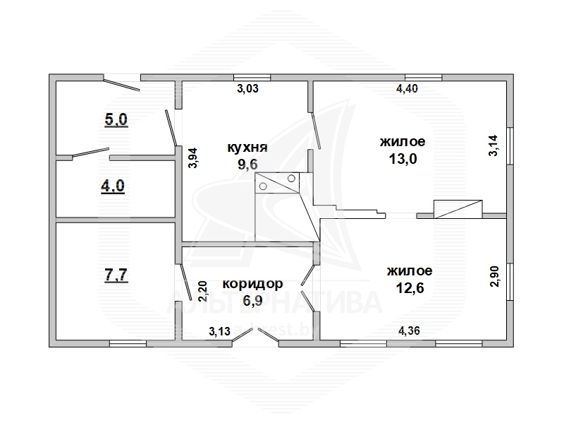  58.8кв.м. (участок 24.85 сот.), Каменецкий р-н